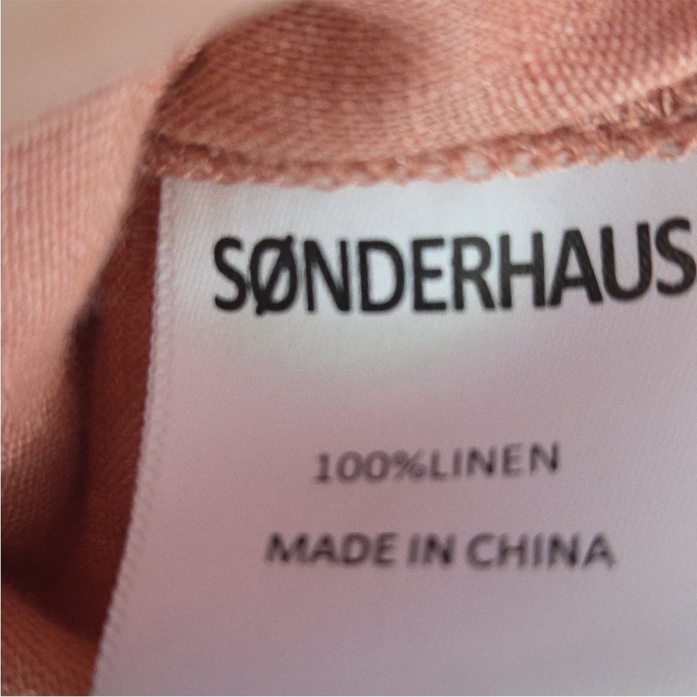 Sonderhaus The West Set Embroidered Floral Linen Short/shirt Set Size L - Picture 7 of 8